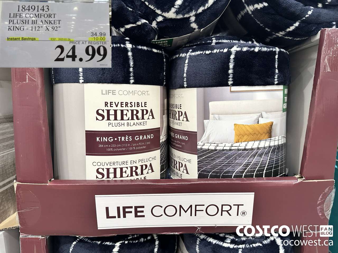 1849143 LIFE COMFORT PLUSH BLANKET KING 112