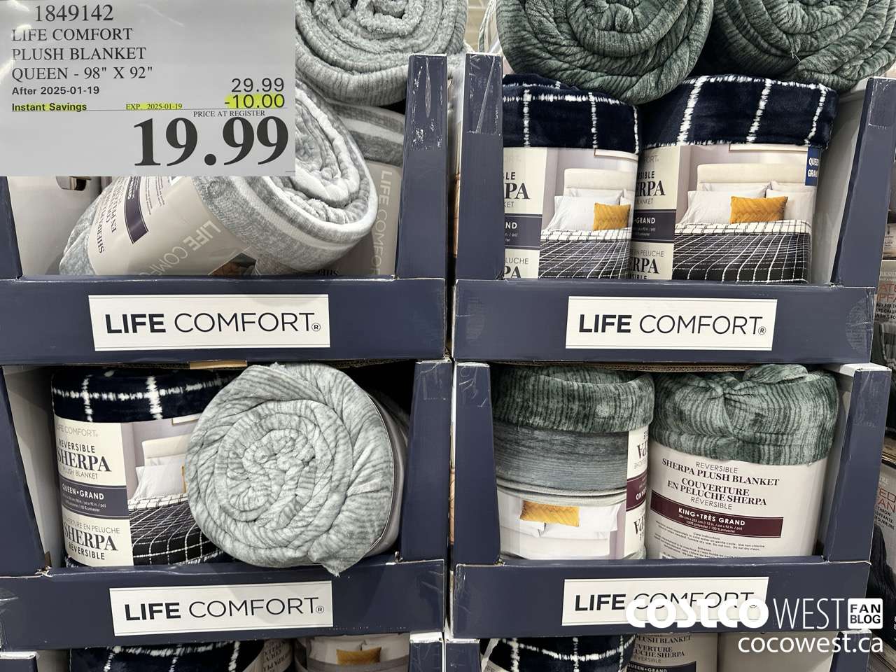 1849142 LIFE COMFORT PLUSH BLANKET QUEEN 98