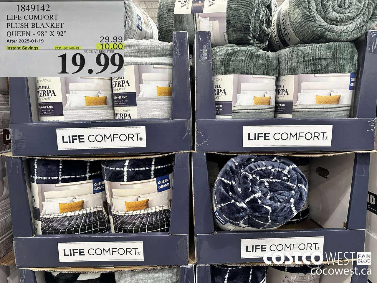 1849142 LIFE COMFORT PLUSH BLANKET QUEEN 98