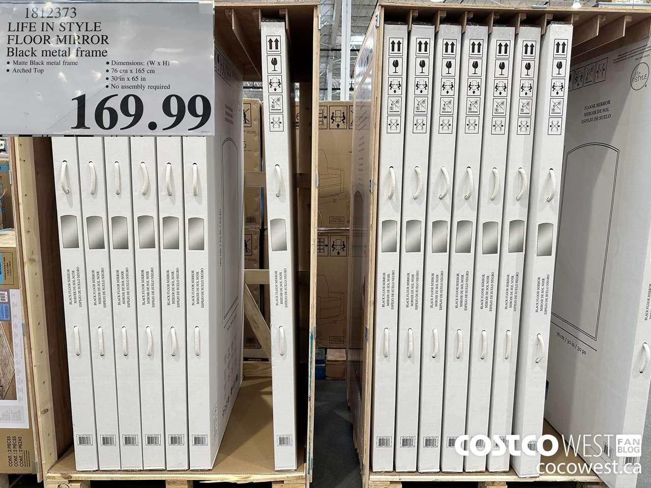 1812373 LIFE IN STYLE FLOOR MIRROR BLACK METAL FRAME $169.99