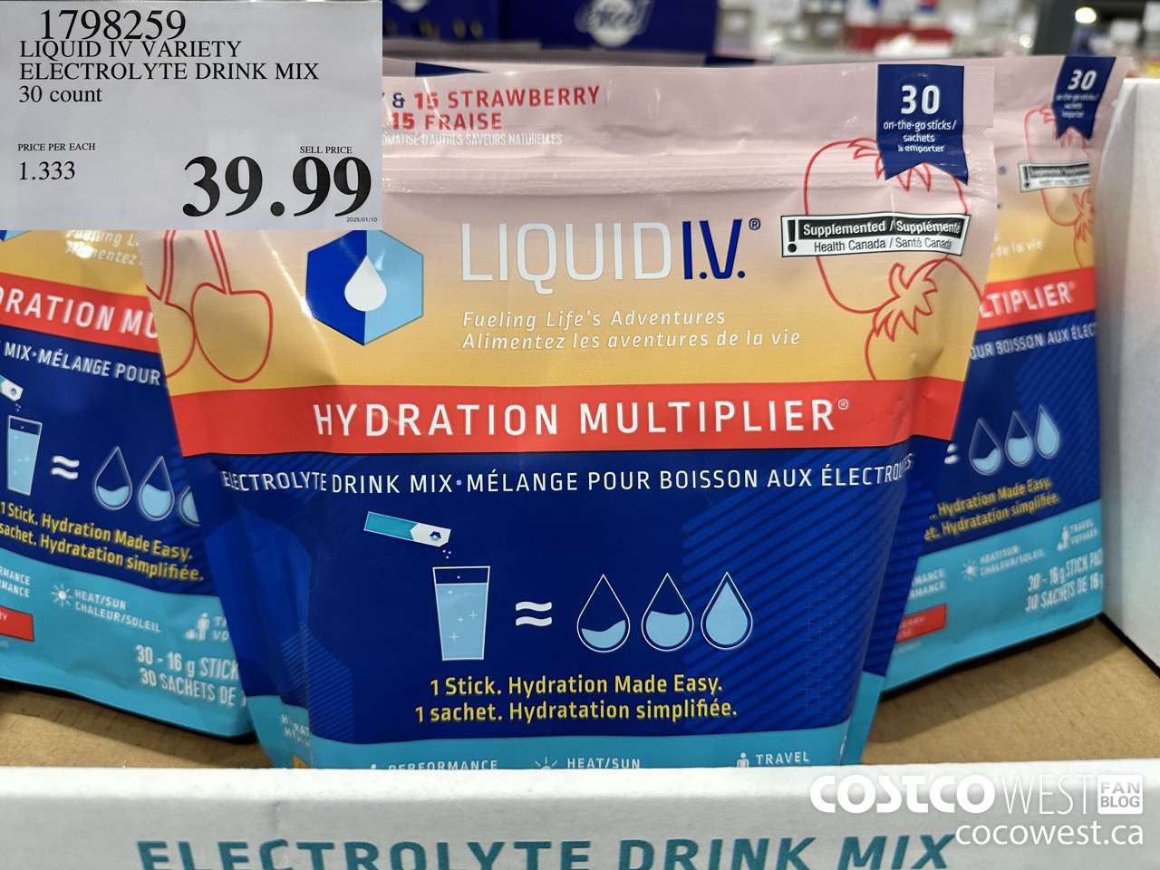 1798259 LIQUID IV VARIETY ELECTROLYTE DRINK MIX 30 COUNT $39.99