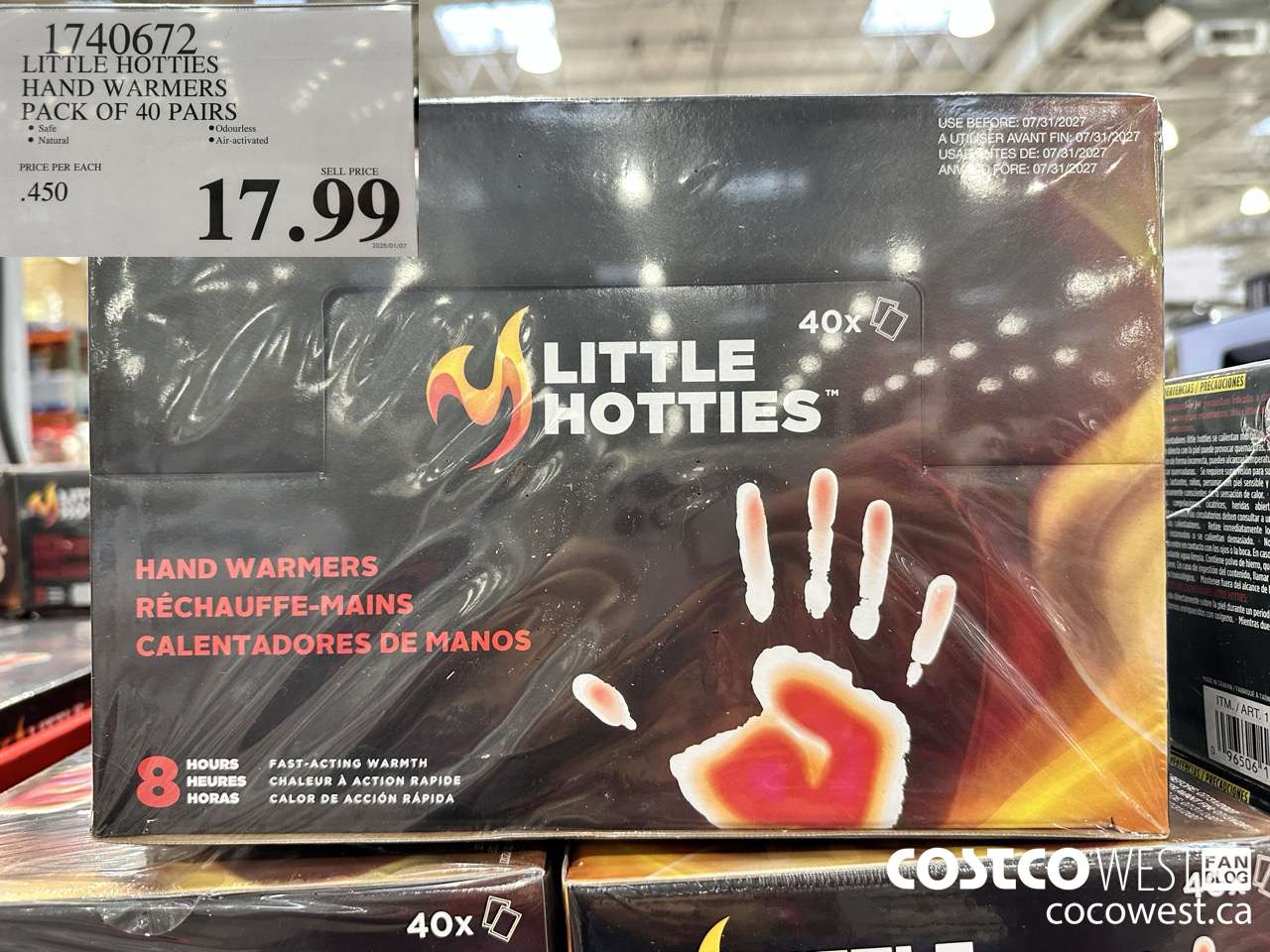1740672 LITTLE HOTTIES HAND WARMERS PACK OF 40 PAIRS $17.99