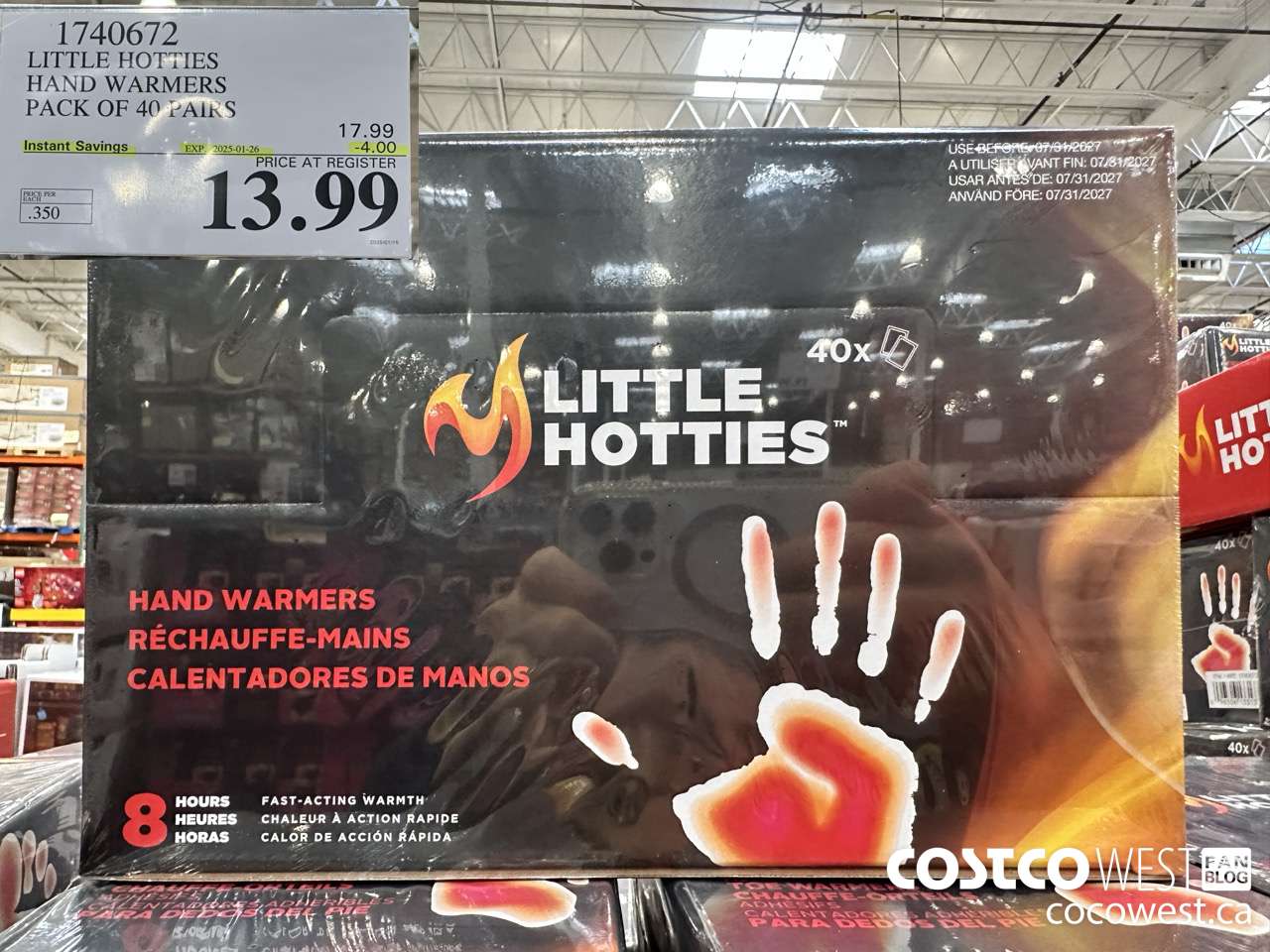 1740672 LITTLE HOTTIES HAND WARMERS PACK OF 40 PAIRS ($4.00 INSTANT SAVINGS EXPIRES ON 2025-01-26) $13.99