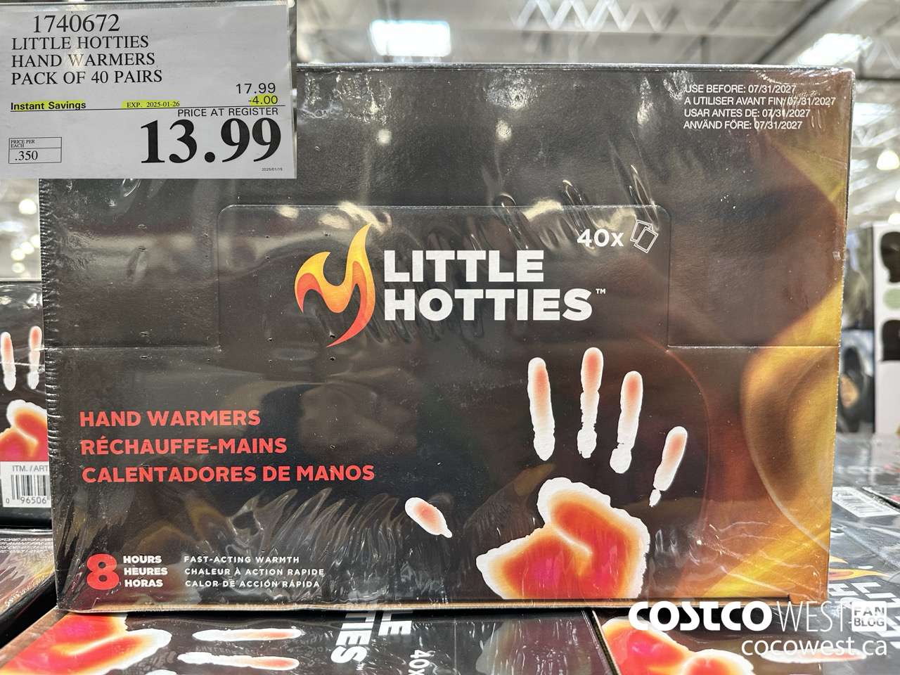 1740672 LITTLE HOTTIES HAND WARMERS PACK OF 40 PAIRS ($4.00 INSTANT SAVINGS EXPIRES ON 2025-01-26) $13.99