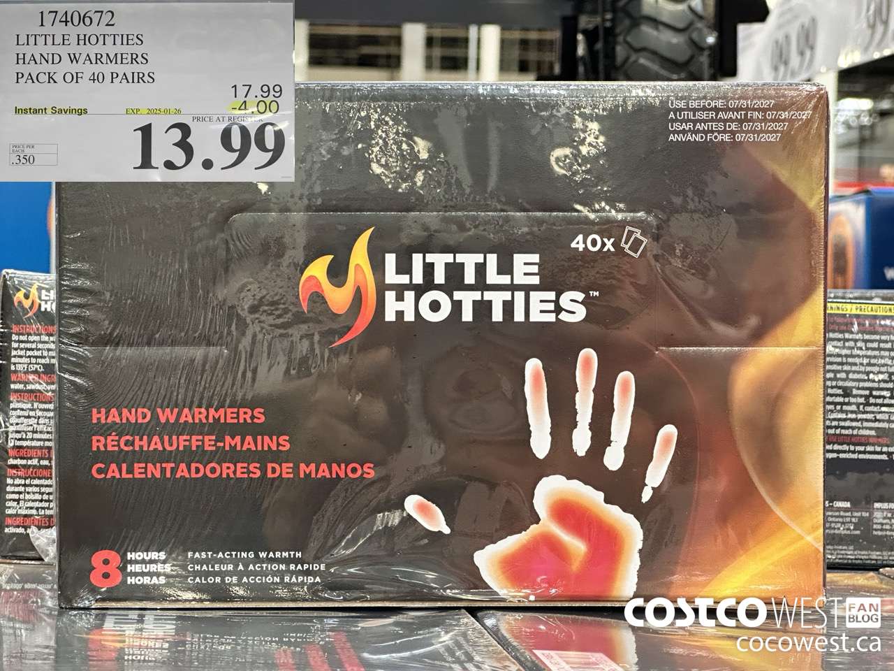 1740672 LITTLE HOTTIES HAND WARMERS PACK OF 40 PAIRS ($4.00 INSTANT SAVINGS EXPIRES ON 2025-01-26) $13.99