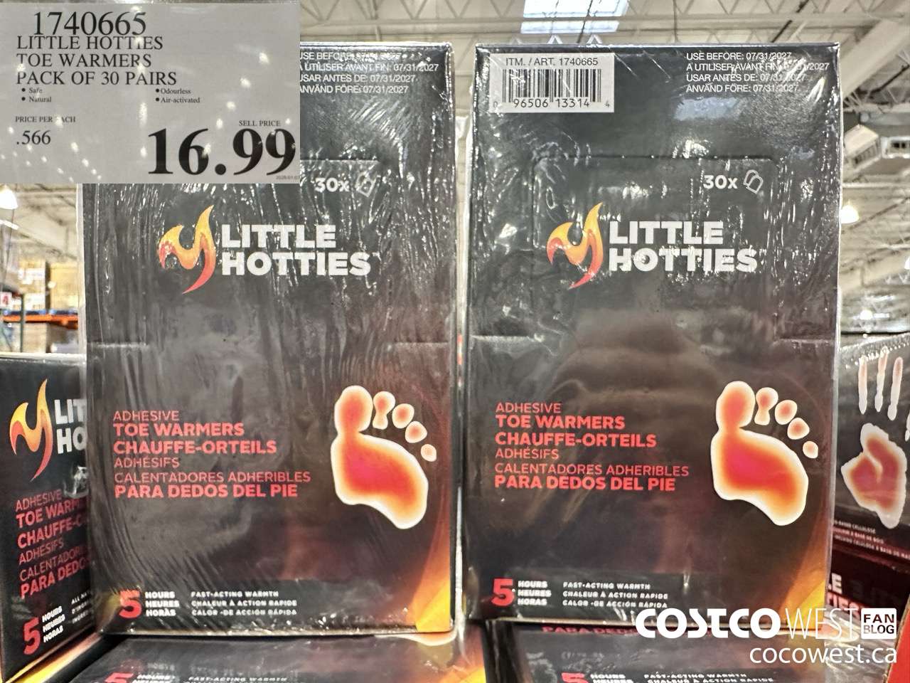 1740665 LITTLE HOTTIES TOE WARMERS PACK OF 30 PAIRS $16.99