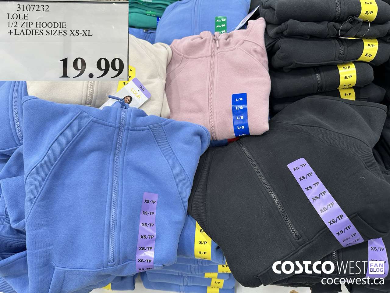 3107232 LOLE 1/2 ZIP HOODIE LADIES SIZES XS-XL $19.99