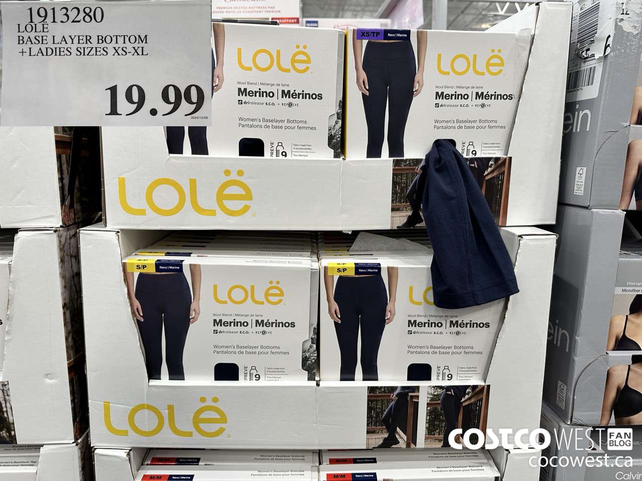 1913280 LOLE BASE LAYER BOTTOM LADIES SIZES XS-XL $19.99