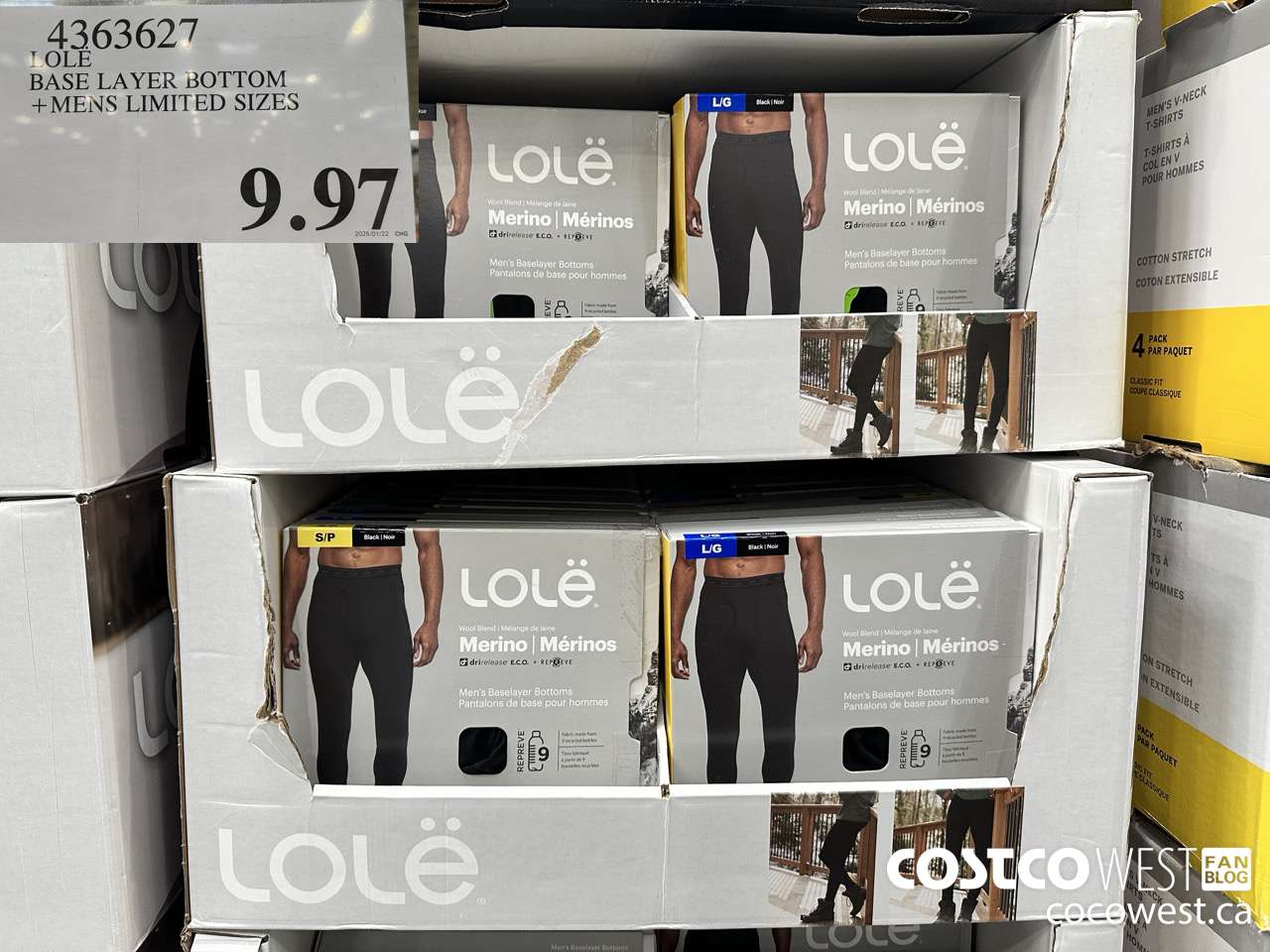 4363627 LOLE BASE LAYER BOTTOM MENS LIMITED SIZES $9.97