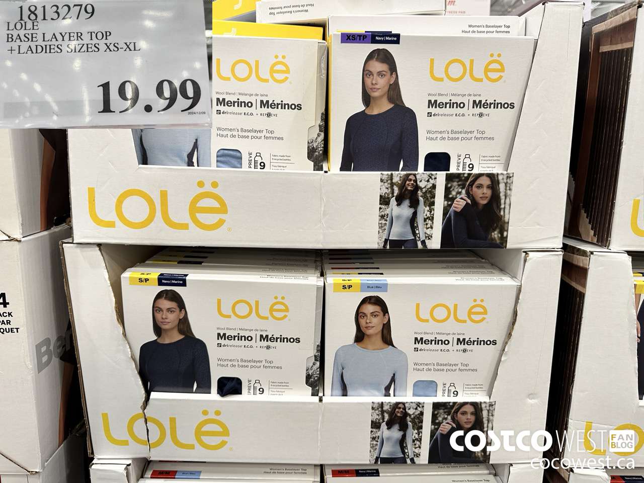 1813279 LOLE BASE LAYER TOP LADIES SIZES XS-XL $19.99