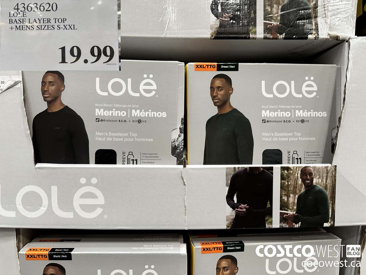 4363620 LOLE BASE LAYER TOP MENS SIZES S-XXL $19.99