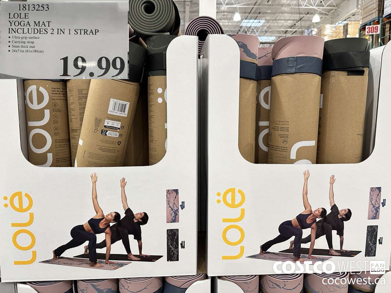 1813253 LOLE YOGA MAT INCLUDES 2 IN 1 STRAP $19.99