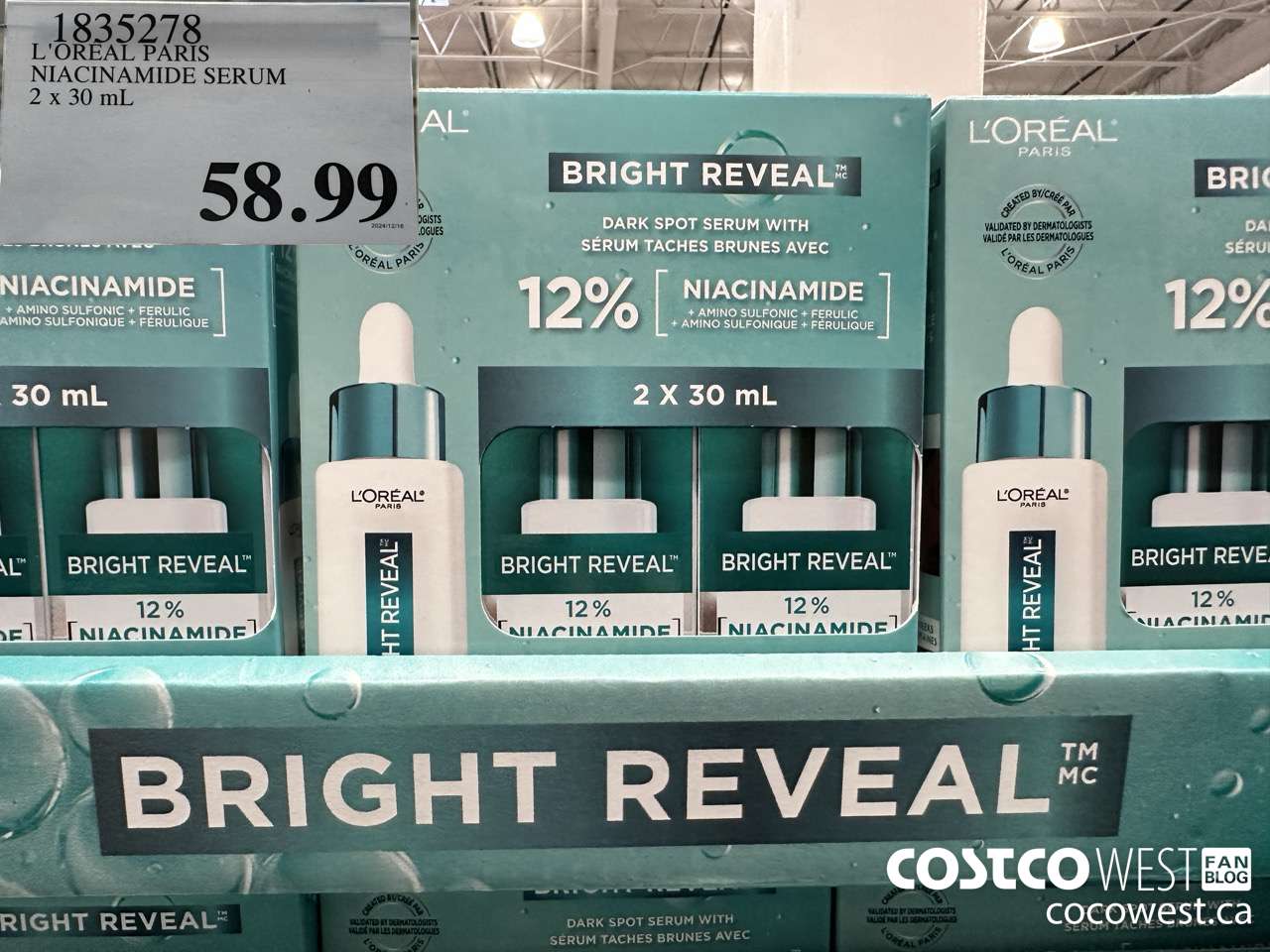 1835278 L'OREAL PARIS NIACINAMIDE SERUM 2 x 30 mL  $58.99