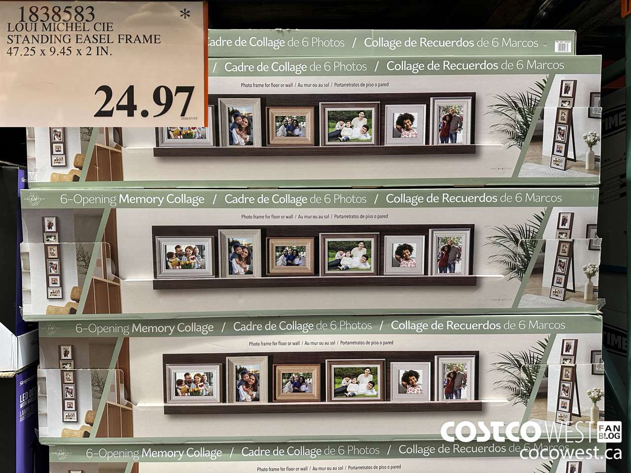 1838583 LOUI MICHEL CIE STANDING EASEL FRAME 47.25 X 9.45 X 2 IN $24.97