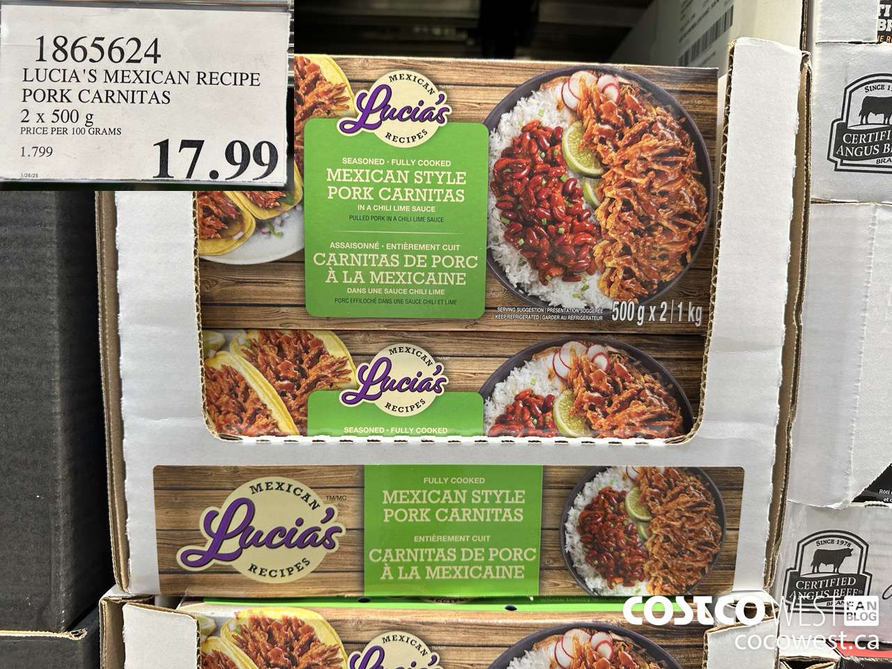 1865624 LUCIA'S MEXICAN RECIPE PORK CARNITAS 2 X 500G $17.99