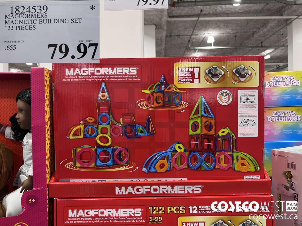 1824539 MAGFORMERS MAGNETIC BUILDING SET 122 PIECES $79.97