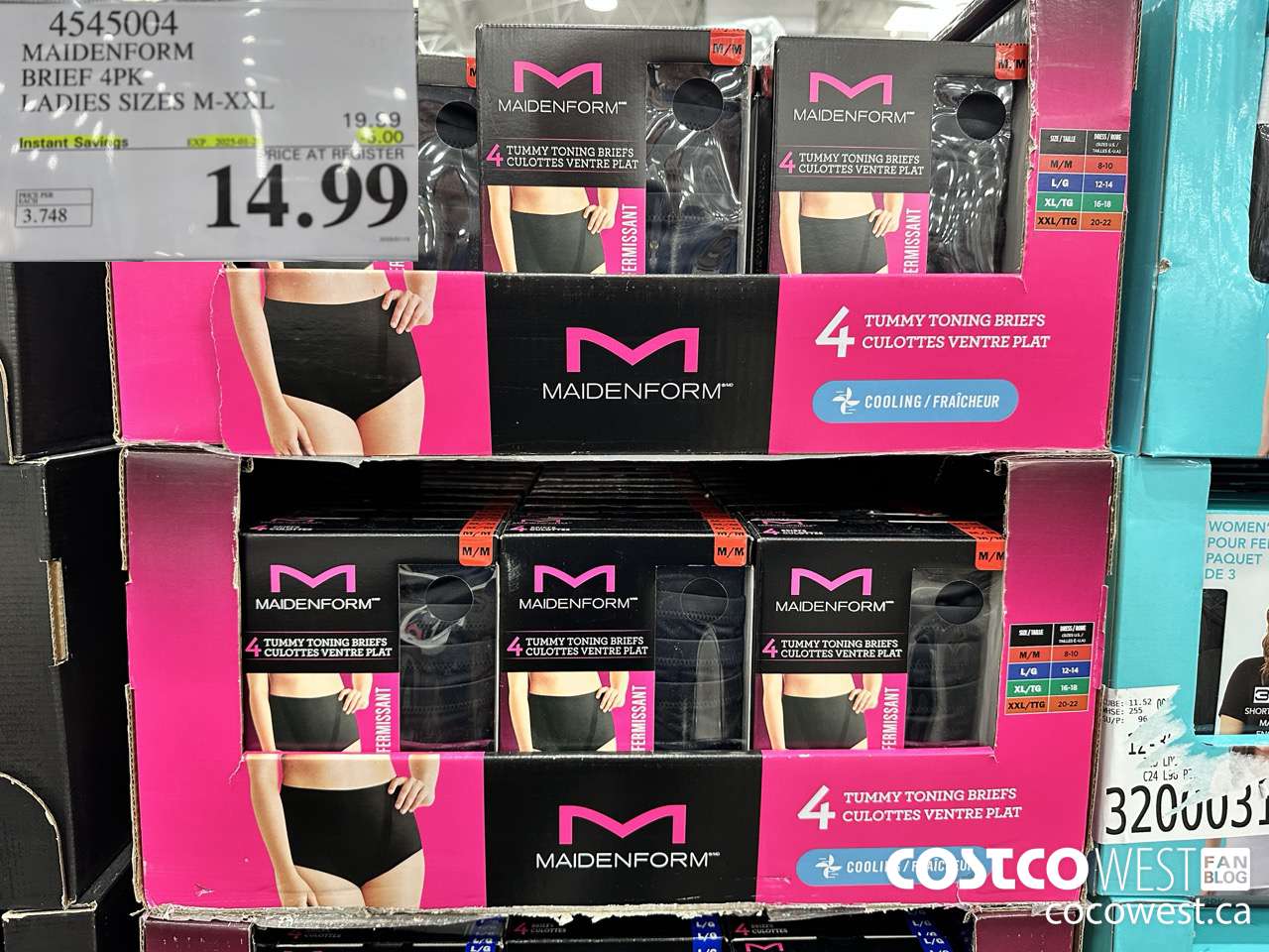 4545004 MAIDENFORM BREIF 4PK LADIES SIZES M-XXL ($5.00 INSTANT SAVINGS) $14.99