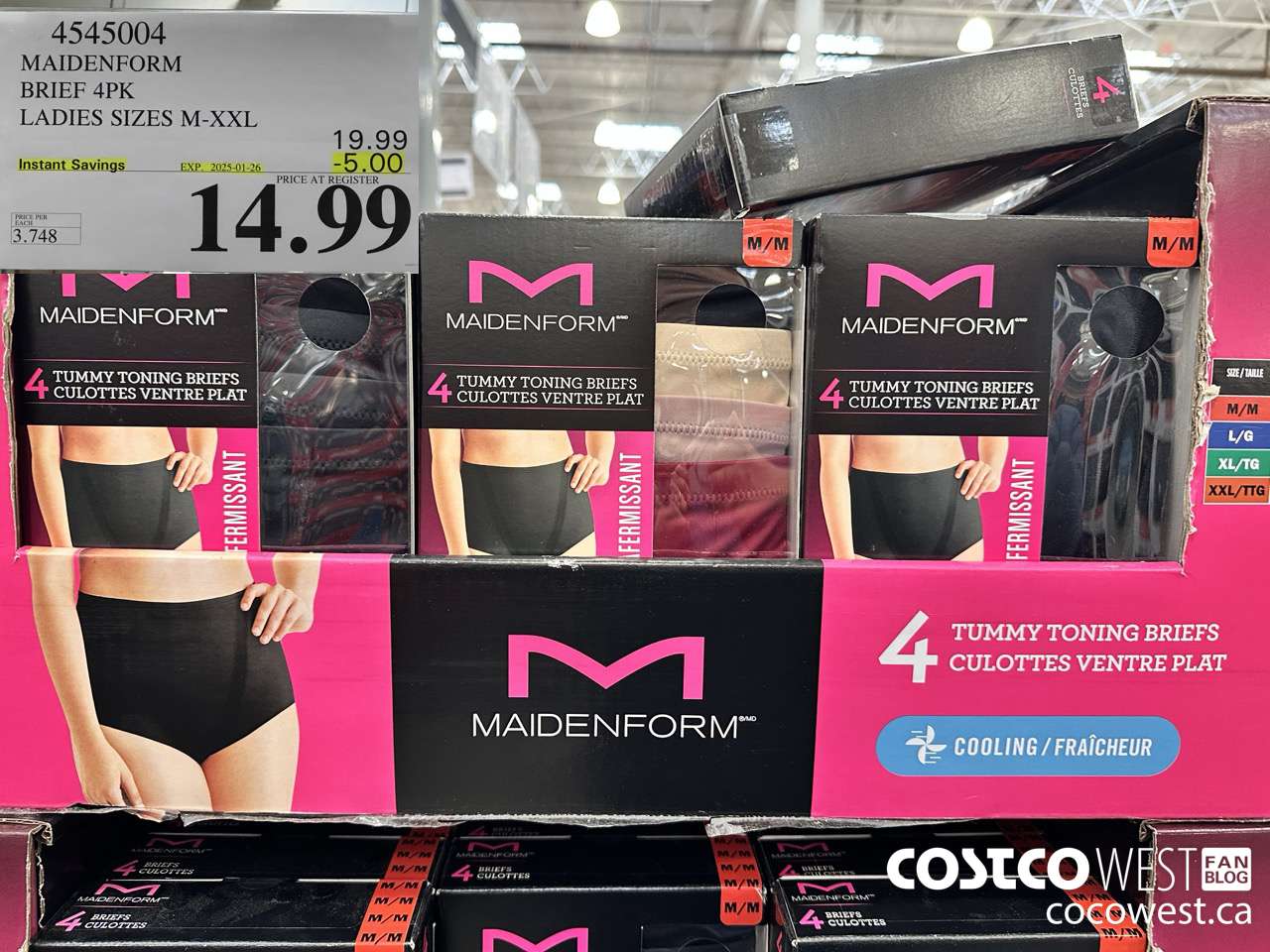 4545004 MAIDENFORM BREIF 4PK LADIES SIZES M-XXL ($5.00 INSTANT SAVINGS EXPIRES ON 2025-01-26) $14.99