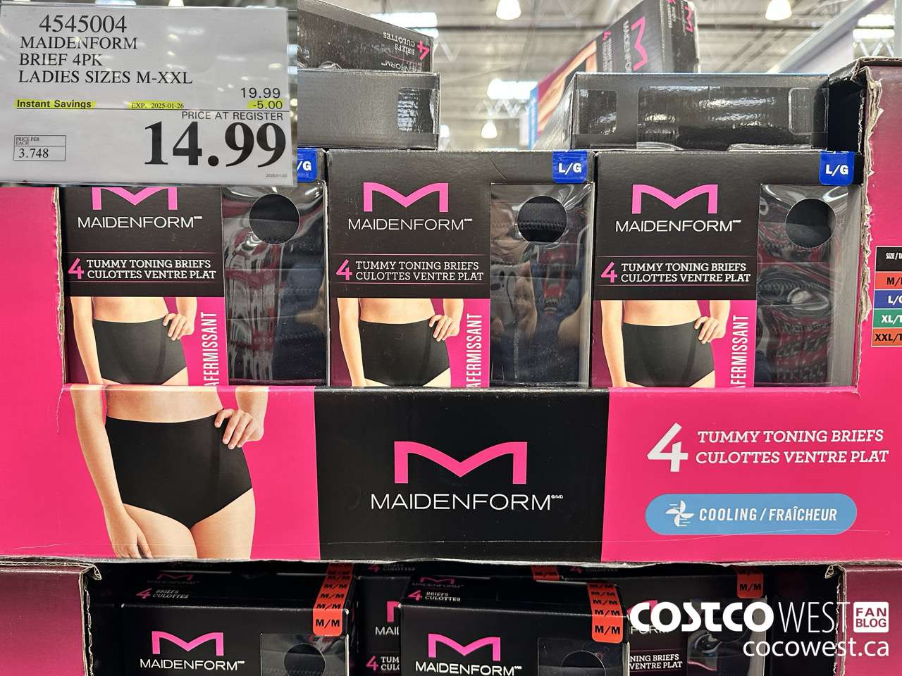 4545004 MAIDENFORM BREIF 4PK LADIES SIZES M-XXL ($5.00 INSTANT SAVINGS EXPIRES ON 2025-01-26) $14.99