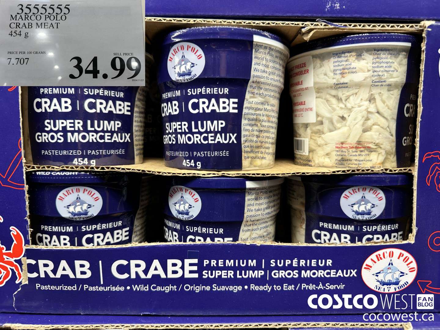 3555555 MARCO POLO CRAB MEAT 454G $34.99