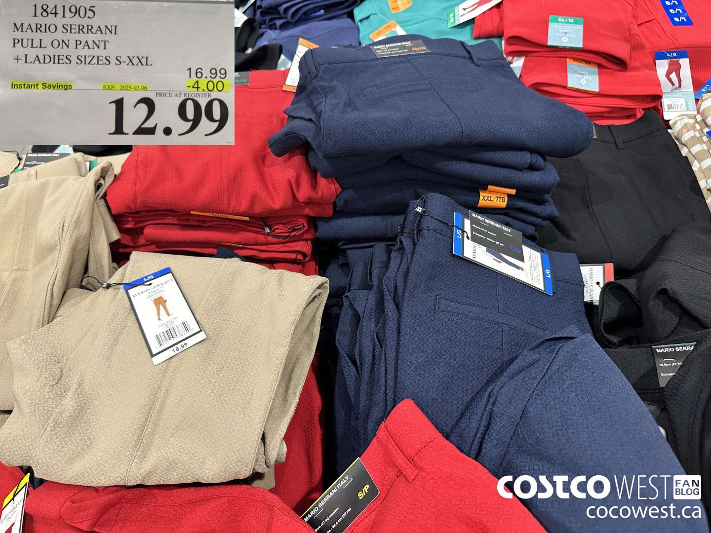 1841905 MARIO SERANI PULL ON PANT LADIES SIZES S-XXL ($4.00 INSTANT SAVINGS EXPIRES ON 2025-02-06) $12.99