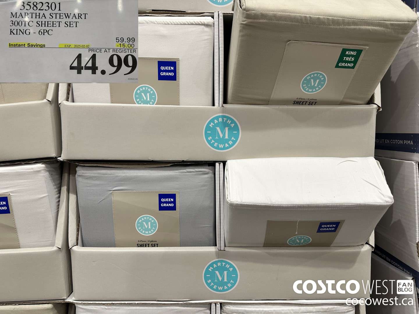 3582301 MARTHA STEWART 300TC SHEET SET KING 6PC ($15.00 INSTANT SAVINGS EXPIRES ON 2025-02-02) $44.99