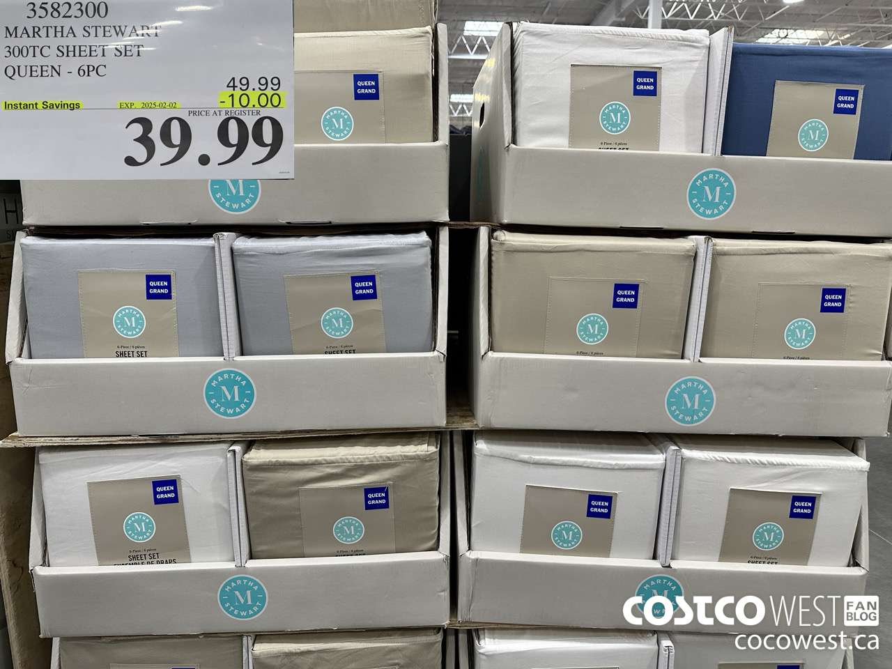 3582300 MARTHA STEWART 300TC SHEET SET QUEEN 6CP ($10.00 INSTANT SAVINGS EXPIRES ON 2025-02-02) $39.99