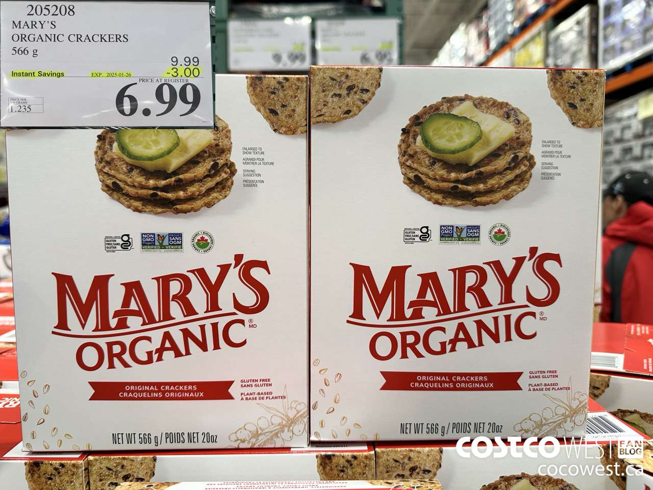 205208 MARY'S ORGANIC CRACKERS 566G ($3.00 INSTANT SAVINGS EXPIRES ON 2025-01-26) $6.99