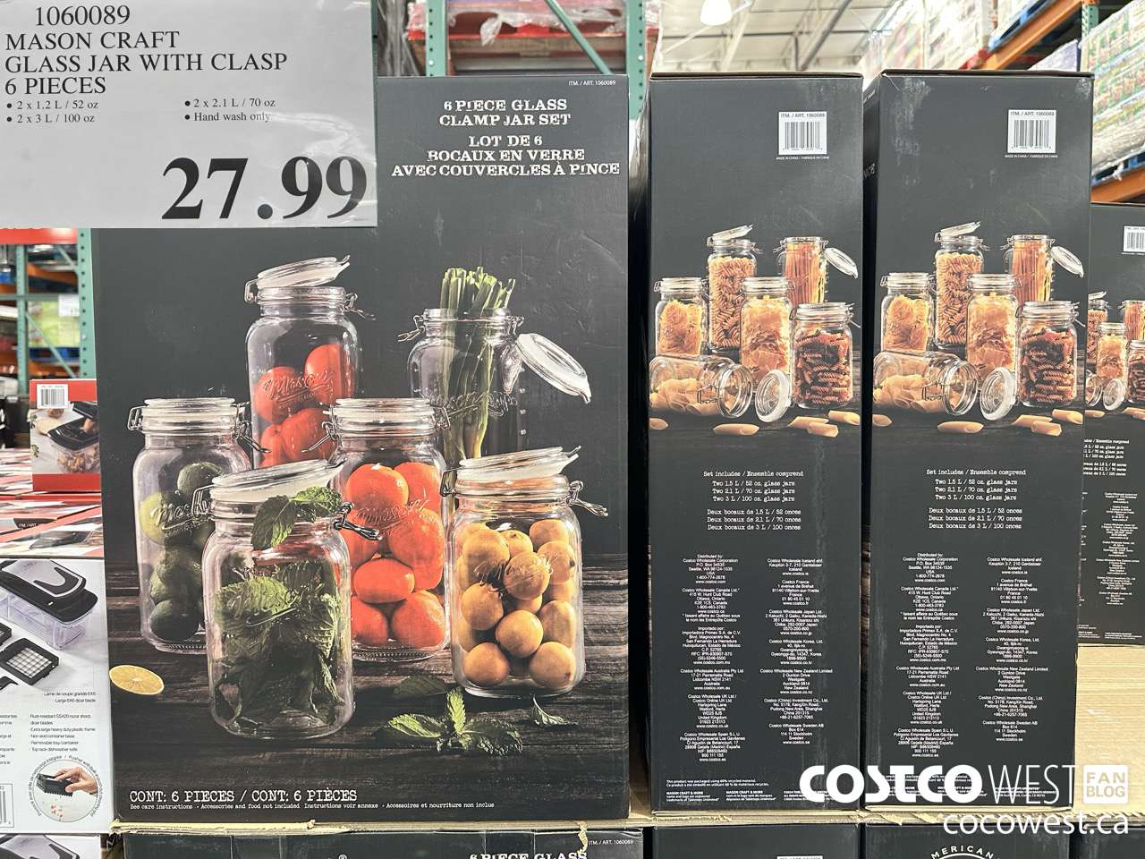 1060089 MASON CRAFT GLASS JAR WITH CLASP 6 PIECES $27.99