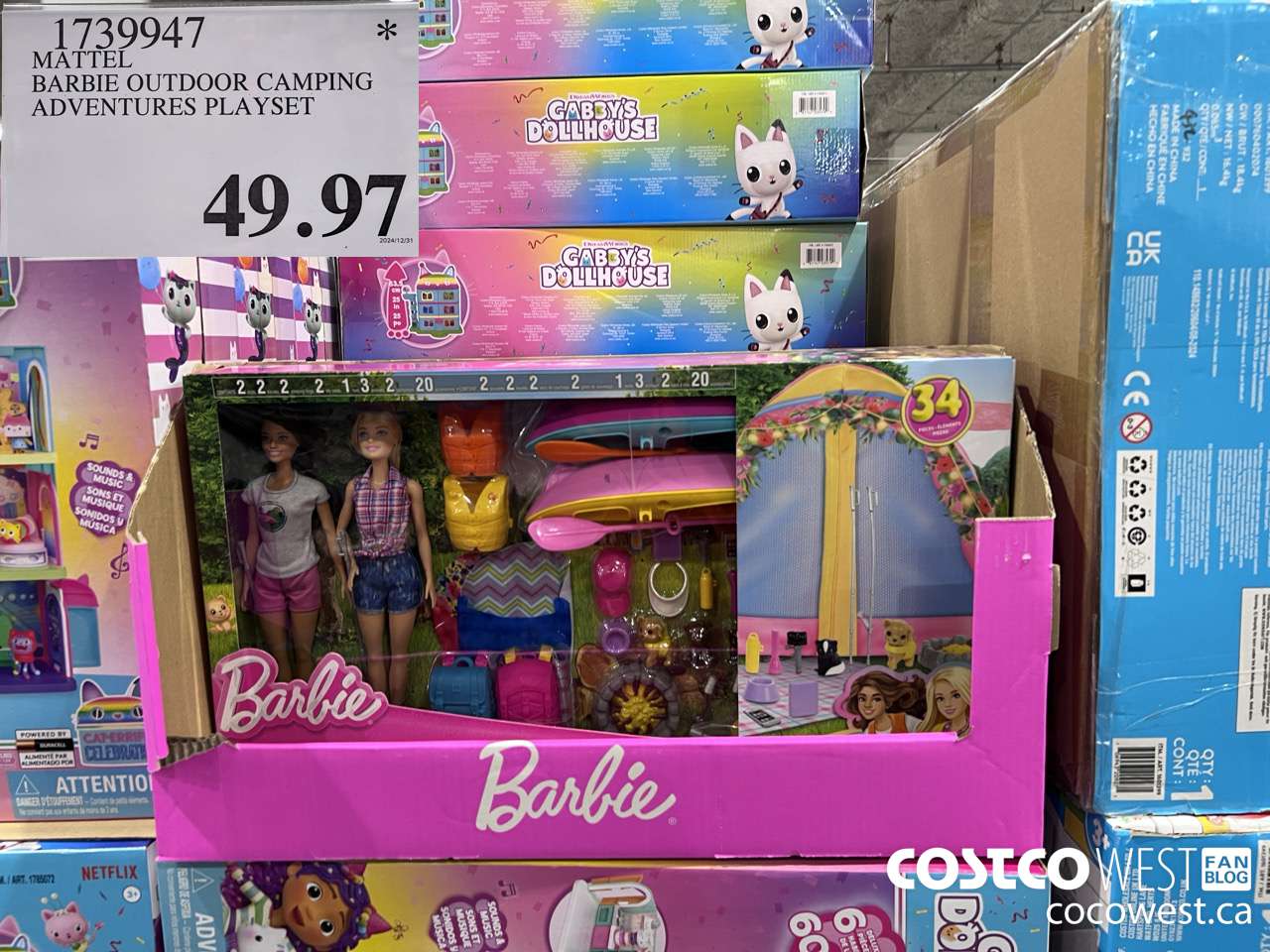 1739947 MATTEL BARBIE OUTDOOR CAMPING ADVENTURES PLAYSET  $49.97