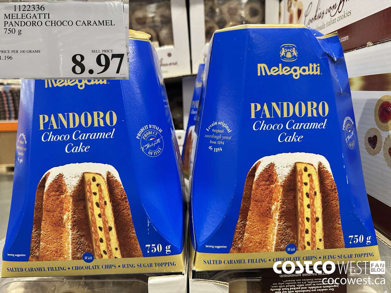 1122336 MELEGATTI PANDORO CHOCO CARAMEL 750G $8.97