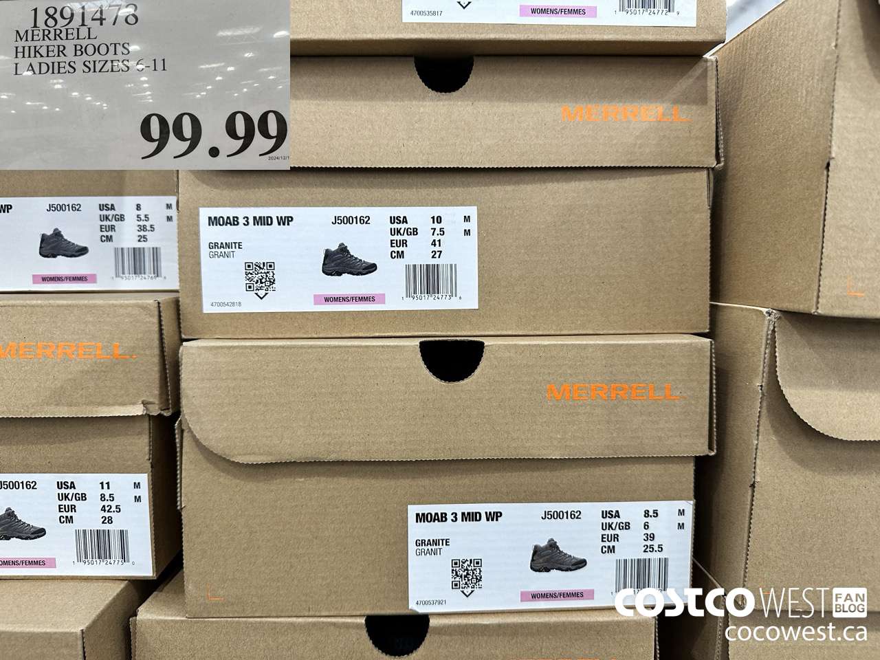 1891378 MERRELL HIKER BOOTS LADIES SIZES 6-11 $99.99