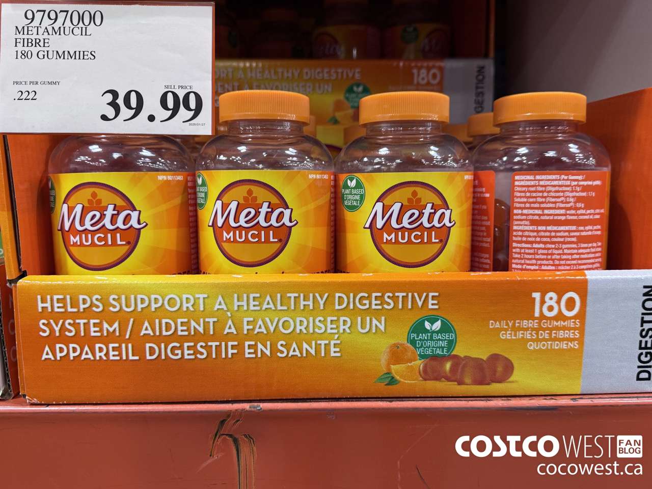 9797000 METAMUCIL FIBRE GUMMIES 180 COUNT $39.99