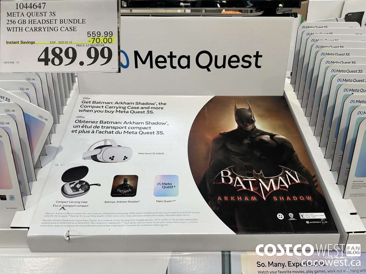 1044647 META QUEST 3S 256GB HEADSET BUNDLE WITH CARRYING CASE ($70.00 INSTANT SAVINGS EXPIRES ON 2025-02-13) $489.99