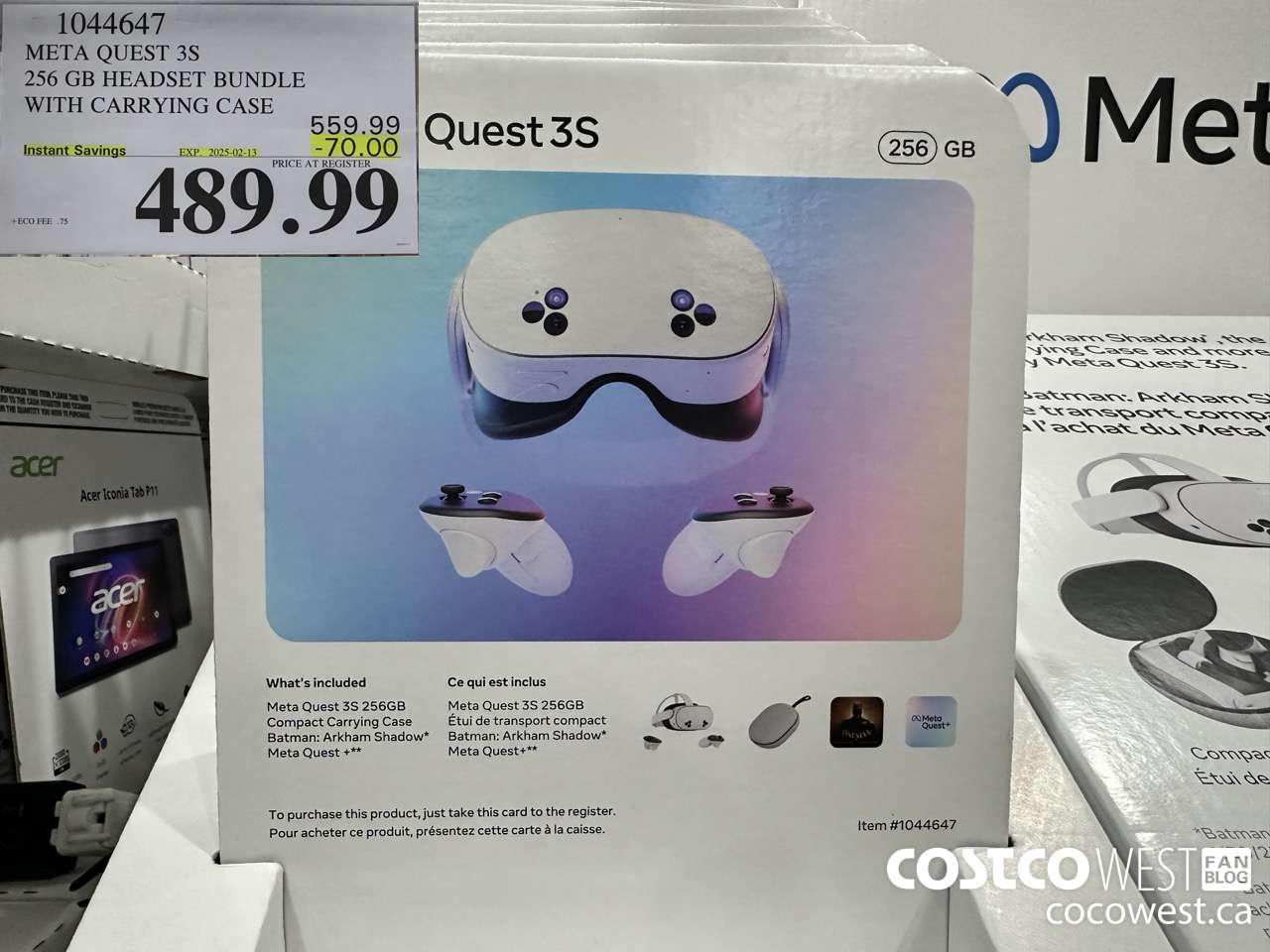 1044647 META QUEST 3S 256GB HEADSET BUNDLE WITH CARRYING CASE ($70.00 INSTANT SAVINGS EXPIRES ON 2025-02-13) $489.99