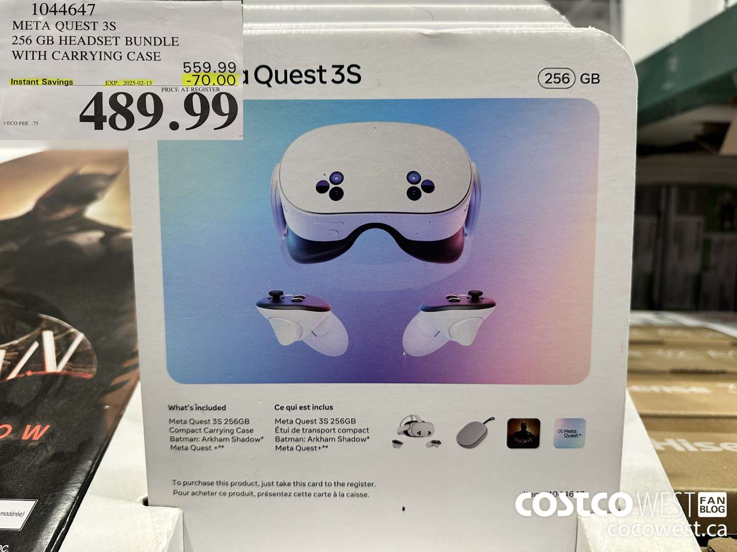 1044647 META QUEST 3S 256GB HEADSET BUNDLE WITH CARRYING CASE ($70.00 INSTANT SAVINGS EXPIRES ON 2025-02-13) $489.99