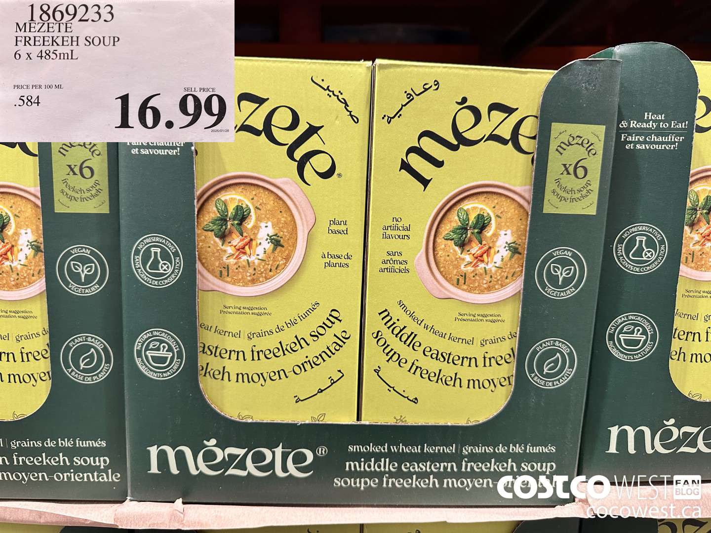 1869233 MEZETE FREEKEH SOUP 6 x 485mL $16.99