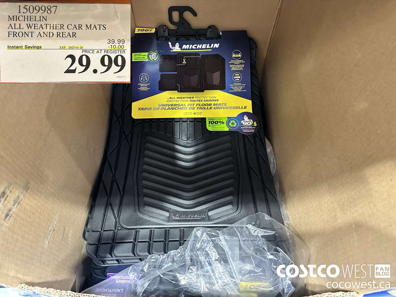 1509987 MICHELIN ALL WEATHER CAR MATS FRONT AND REAR ($10.00 INSTANT SAVINGS EXPIRES ON 2025-01-26) $29.99