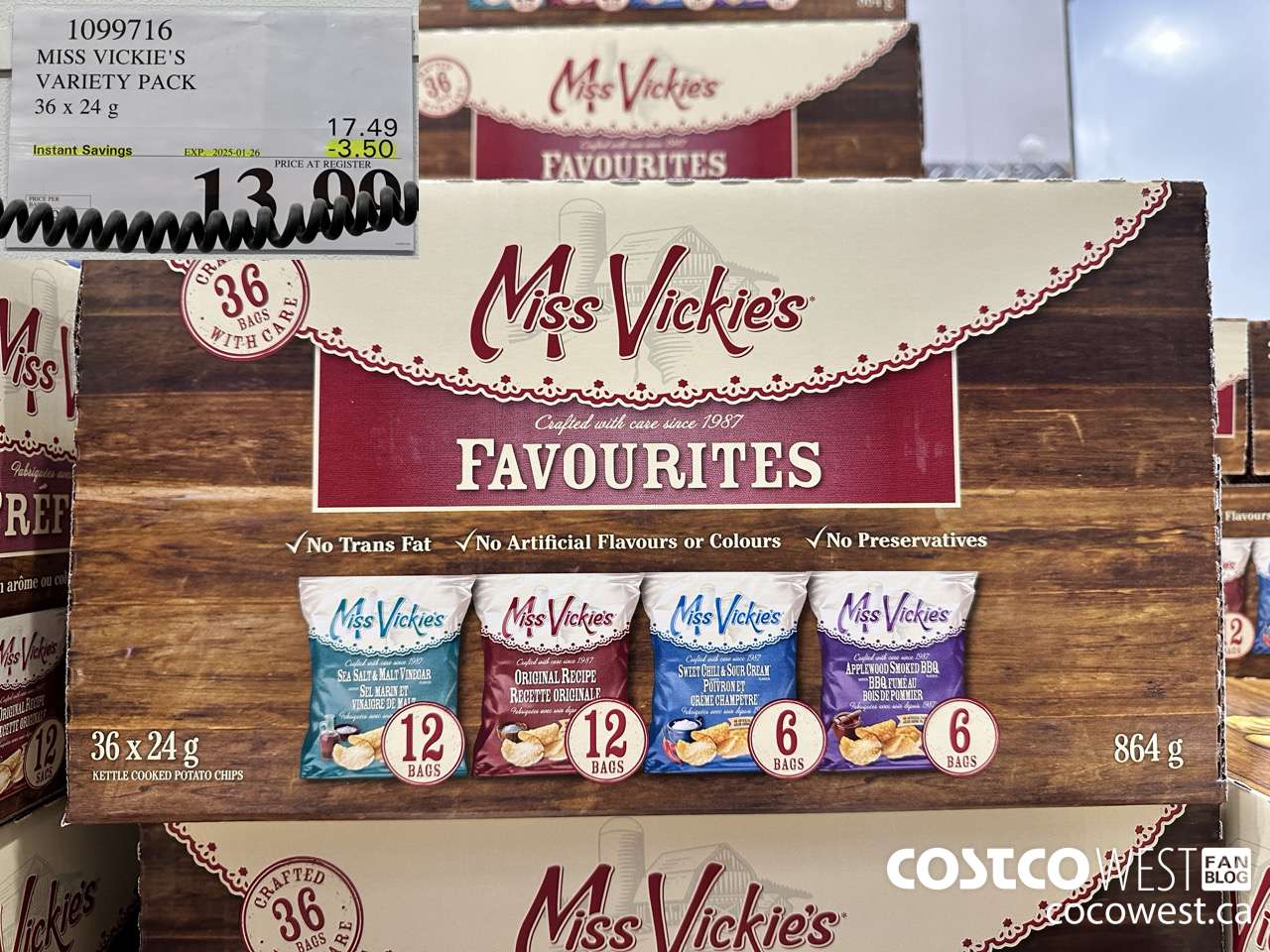 1099716 MISS VICKIE'S VARIETY PACK 36 X 24G ($3.50 INSTANT SAVINGS EXPIRES ON 2025-01-26) $13.99