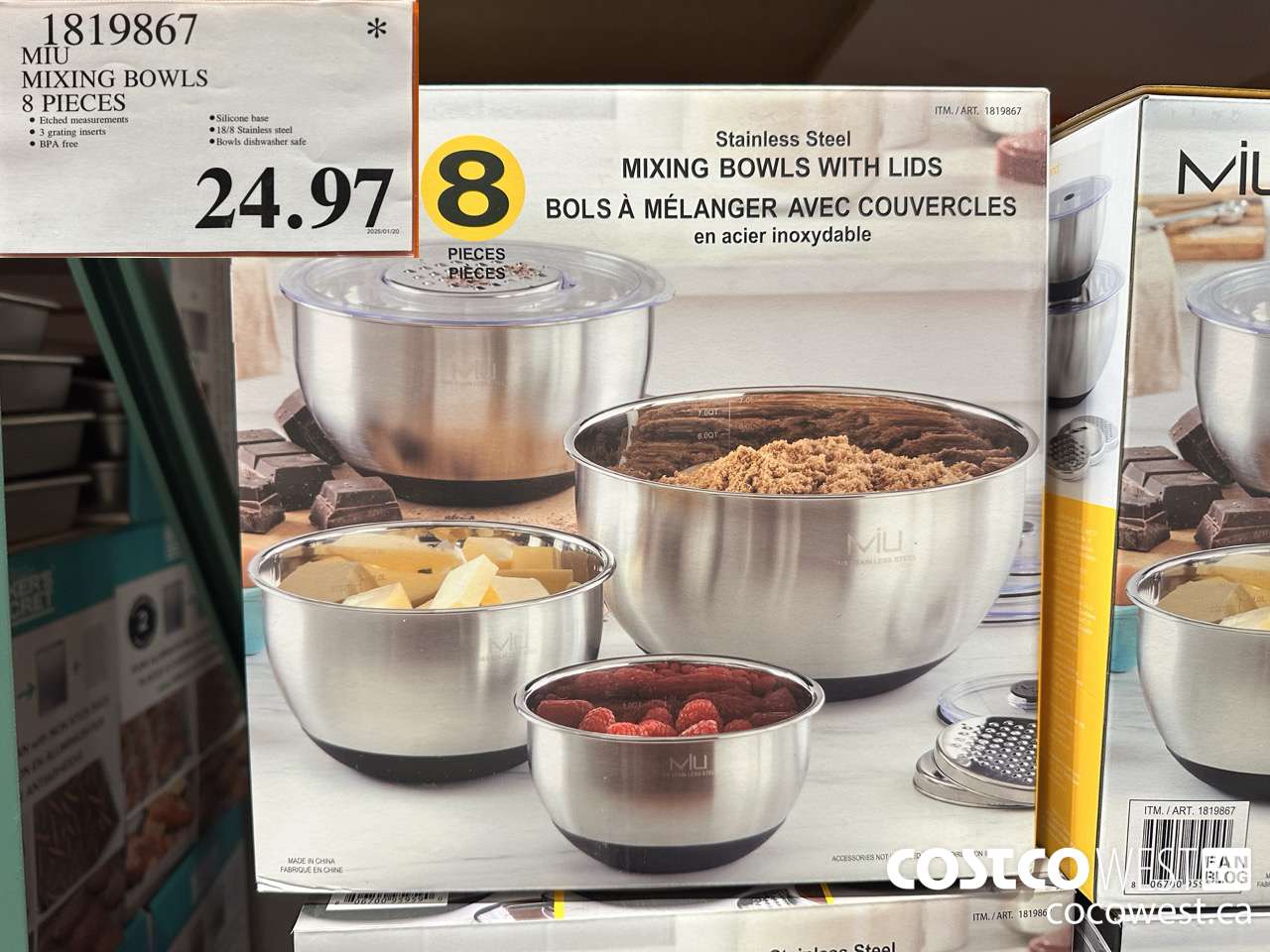 1819867 MIU MIXING BOWLS 8 PIECES $24.97