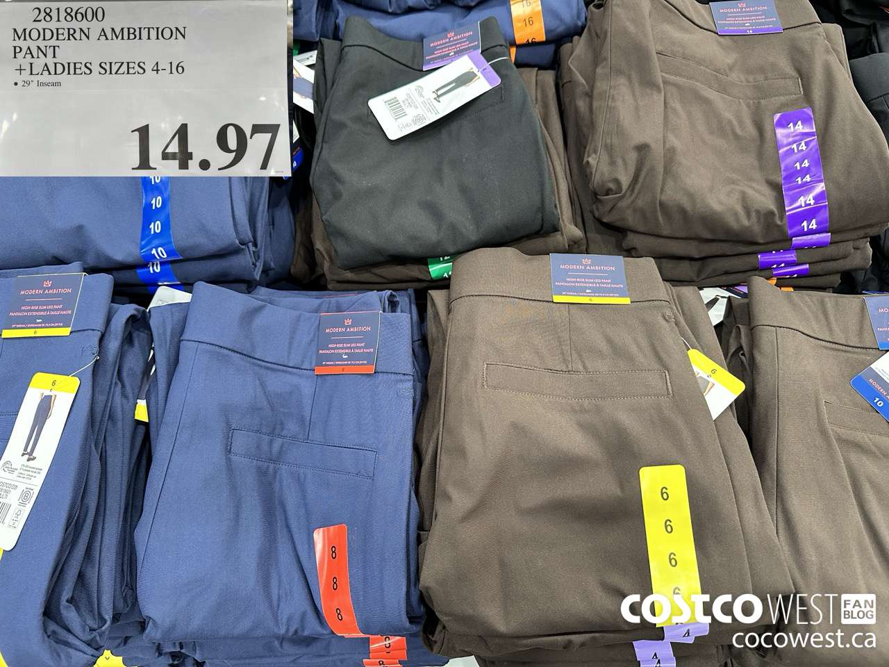 2818600 MODERN AMBITION PANT LADIES SIZES 4-16 $14.97