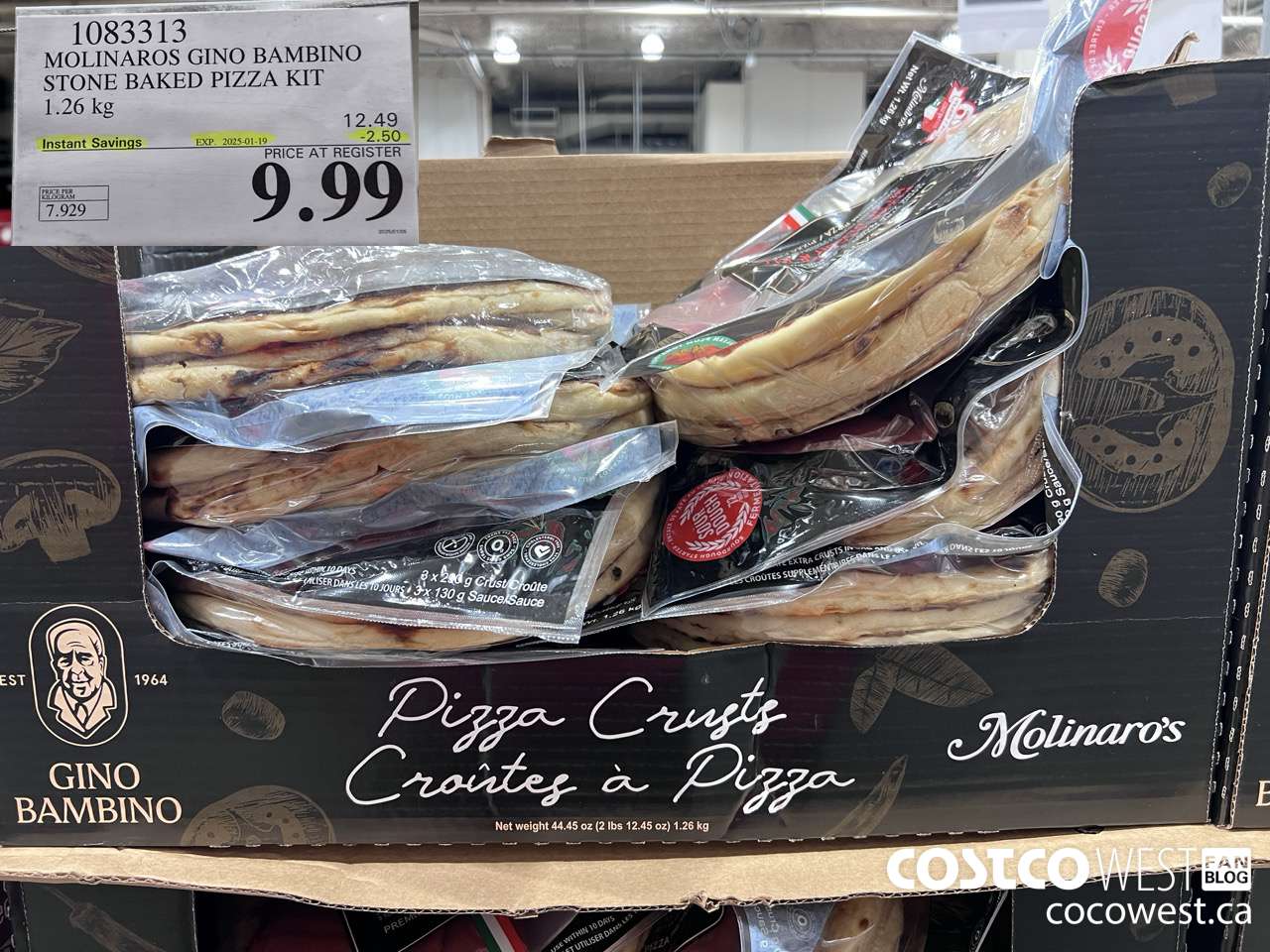 1083313 MOLINAROS GINO AMBINO STONE BAKED PIZZA KIT 1.26KG ($2.50 INSTANT SAVINGS EXPIRES ON 2025-01-19) $9.99