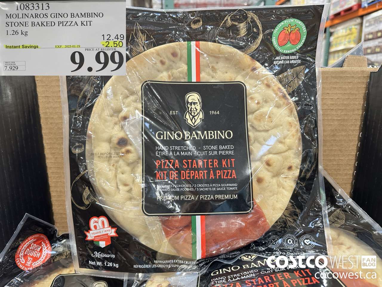 1083313 MOLINAROS GINO AMBINO STONE BAKED PIZZA KIT 1.26KG ($2.50 INSTANT SAVINGS EXPIRES ON 2025-01-19) $9.99