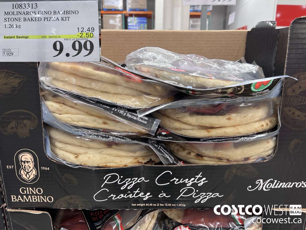1083313 MOLINAROS GINO AMBINO STONE BAKED PIZZA KIT 1.26KG ($2.50 INSTANT SAVINGS EXPIRES ON 2025-01-19) $9.99