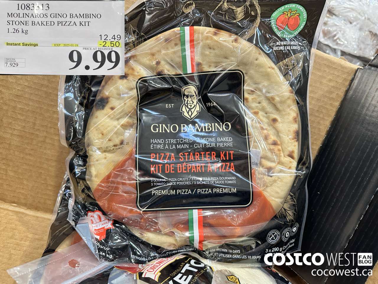 1083313 MOLINAROS GINO AMBINO STONE BAKED PIZZA KIT 1.26KG ($2.50 INSTANT SAVINGS EXPIRES ON 2025-01-19) $9.99
