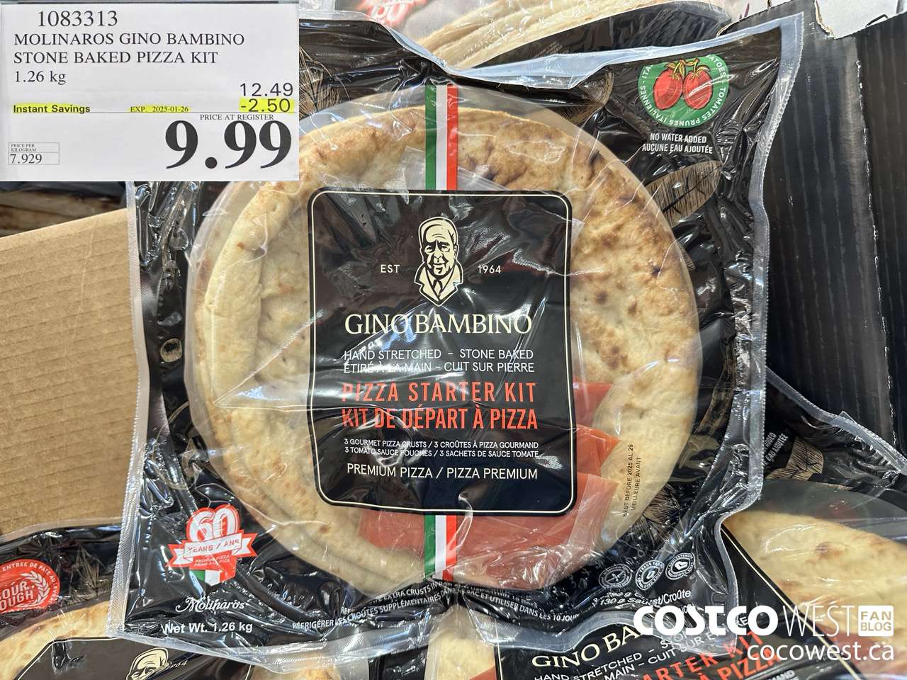 1083313 MOLINAROS GINO AMBINO STONE BAKED PIZZA KIT 1.26KG ($2.50 INSTANT SAVINGS EXPIRES ON 2025-01-26) $9.99