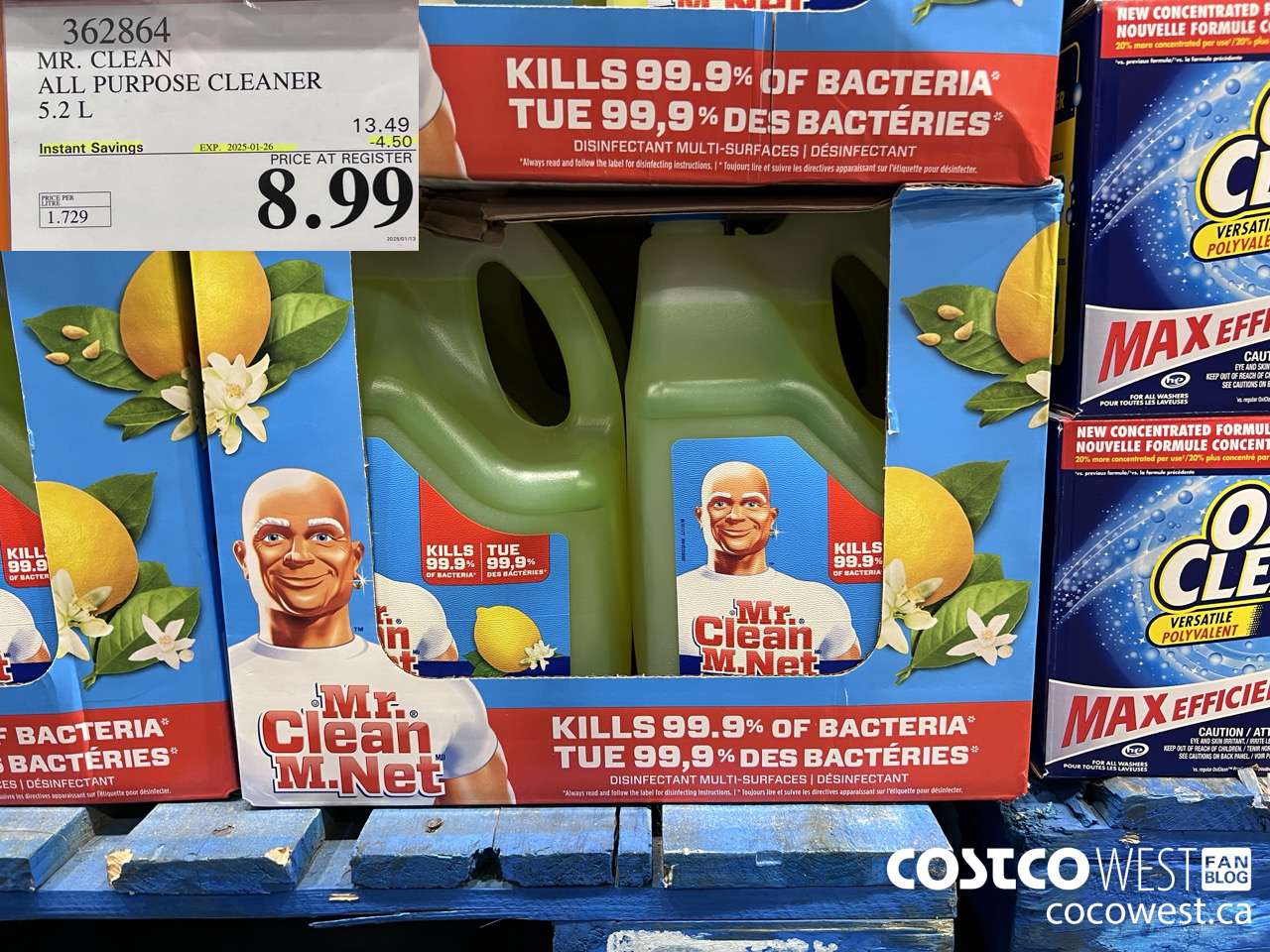 362864 MR. CLEAN ALL PURPOSE CLEANER 5.2 L ($4.50 INSTANT SAVINGS EXPIRES ON 2025-01-26) $8.99