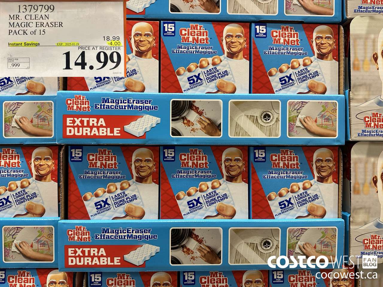 1379799 MR. CLEAN MAGIC ERASER VARIETY PACK PACK OF 15 ($4.00 INSTANT SAVINGS EXPIRES ON 2025-01-19) $14.99
