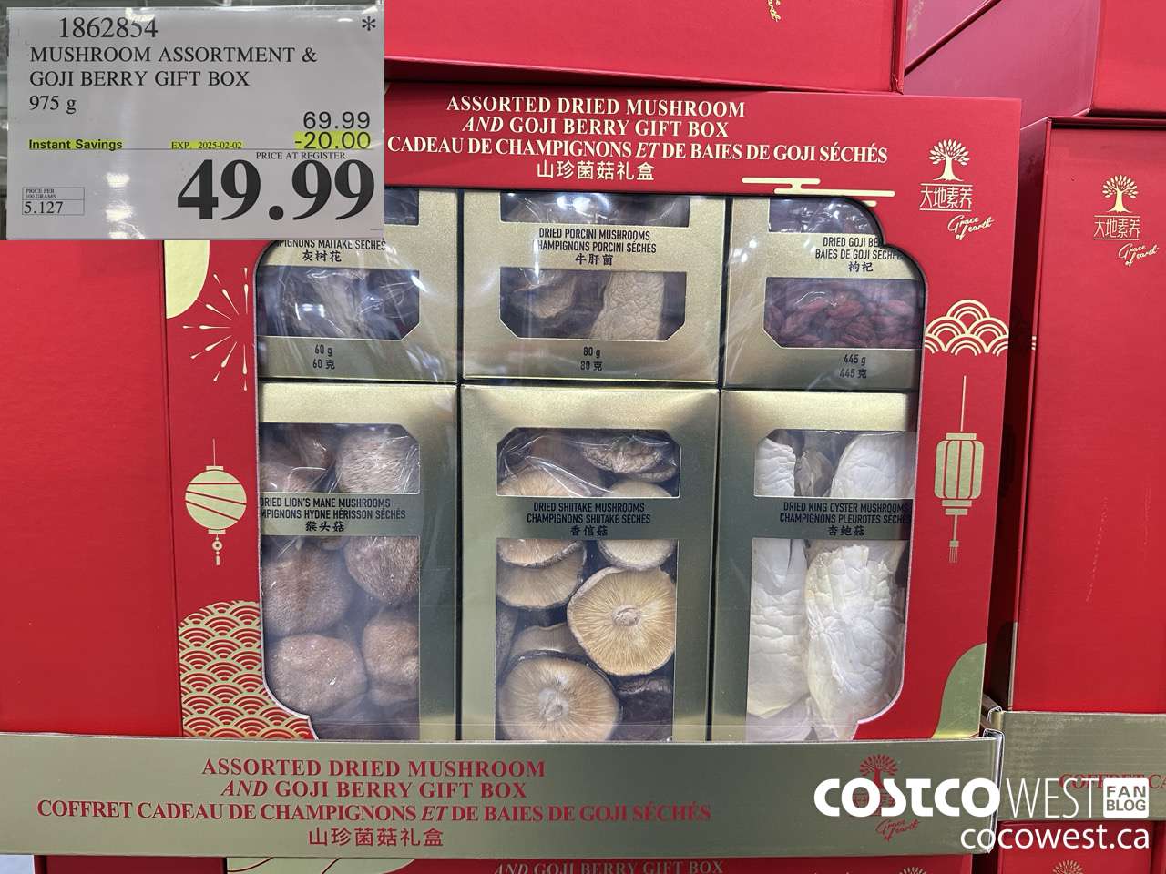 1862854 MUSHROOM ASSORTMENT & GOJI BERRY GIFT BOX 975G ($20.00 INSTANT SAVINGS EXPIRES ON 2025-02-02) $49.99