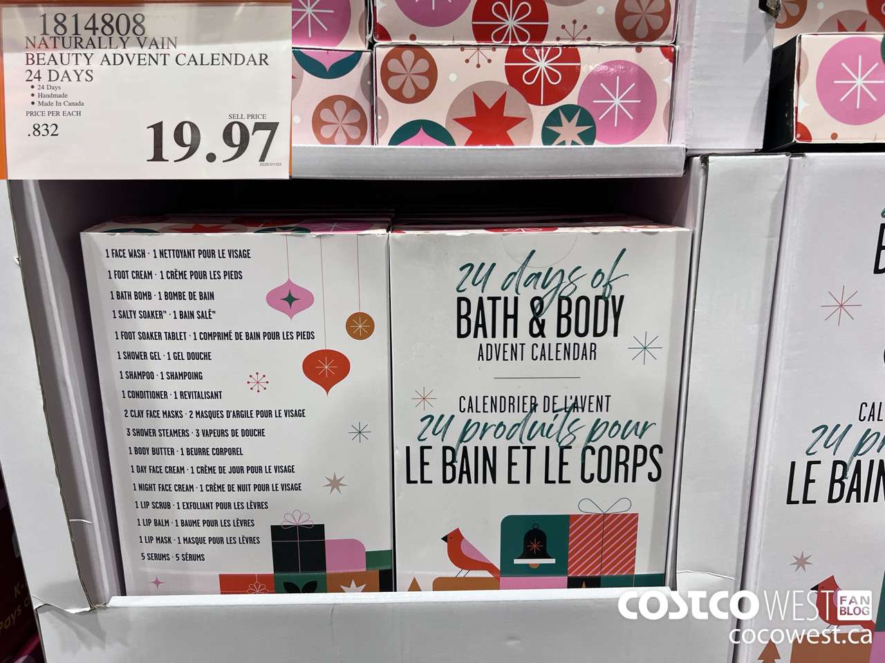 1814808 NATURALLY VAIN BEAUTY ADVENT CALENDAR 24 DAYS $19.97